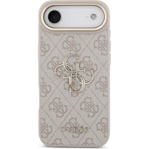 Guess PU Leather 4G Metal Logo Gold Frame kryt iPhone Air ružový