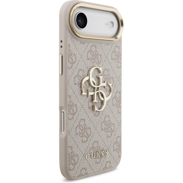 Guess PU Leather 4G Metal Logo Gold Frame kryt iPhone Air ružový