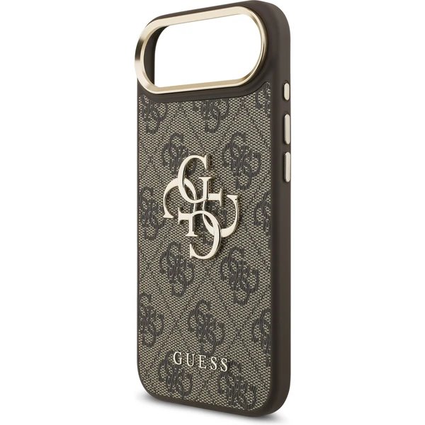 Guess PU Leather 4G Metal Logo Gold Frame kryt iPhone Air hnedý