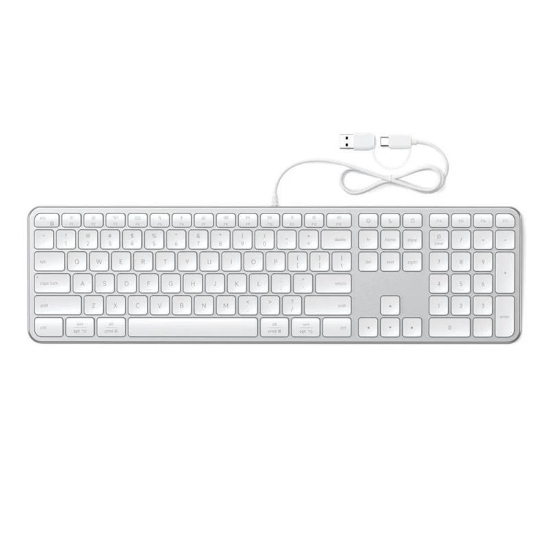Satechi klávesnica Slim LX3 Wired Keyboard - Silver