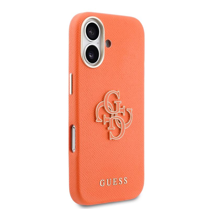 Guess PU Resin Logo kryt iPhone 17 oranžový