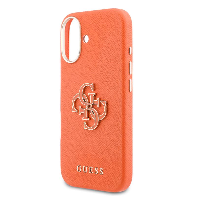Guess PU Resin Logo kryt iPhone 17 oranžový