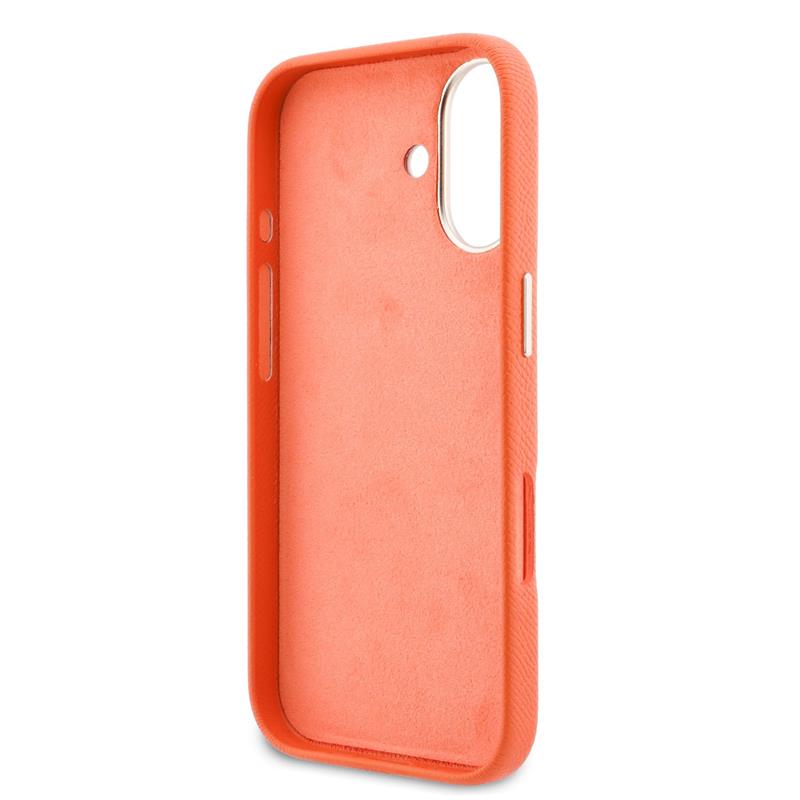 Guess PU Resin Logo kryt iPhone 17 oranžový