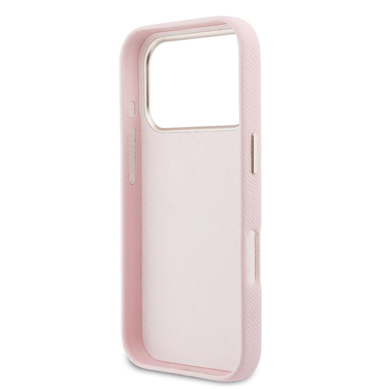 Guess PU Resin Logo kryt iPhone 17 Pro Max ružový