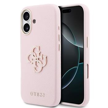 Guess PU Resin Logo kryt iPhone 17 růžový