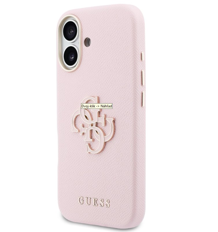 Guess PU Resin Logo kryt iPhone 17 růžový