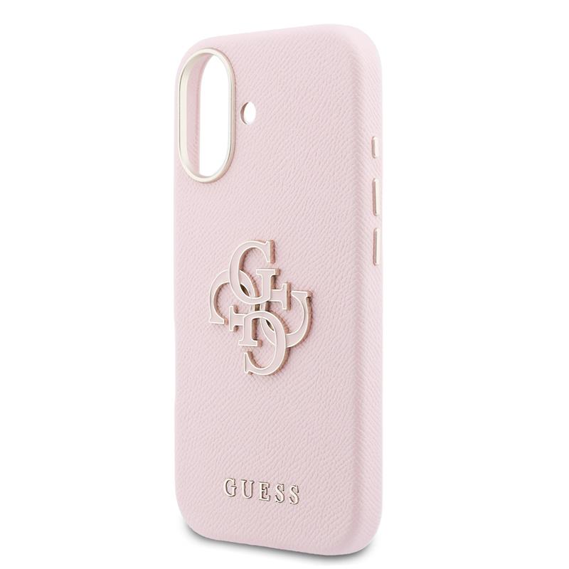 Guess PU Resin Logo kryt iPhone 17 růžový