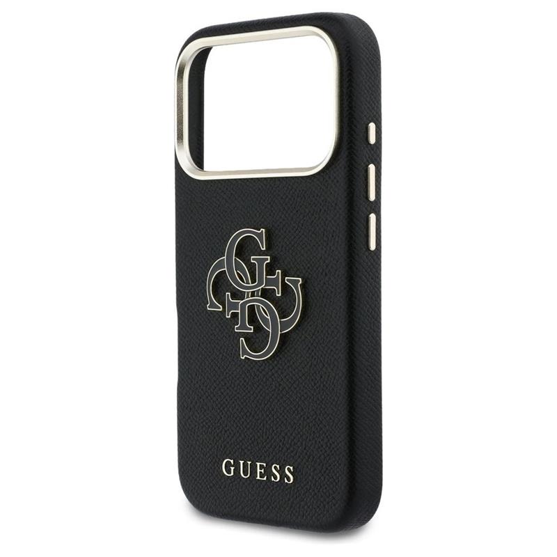 Guess PU Resin Logo kryt iPhone 17 Pro Max čierny