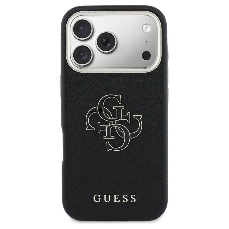 Guess PU Resin Logo kryt iPhone 17 Pro Max čierny