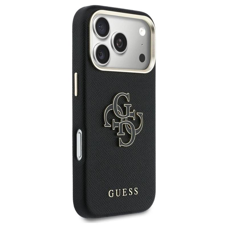 Guess PU Resin Logo kryt iPhone 17 Pro čierny