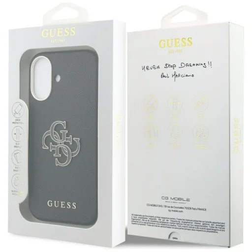 Guess PU Resin Logo kryt iPhone 17 čierny