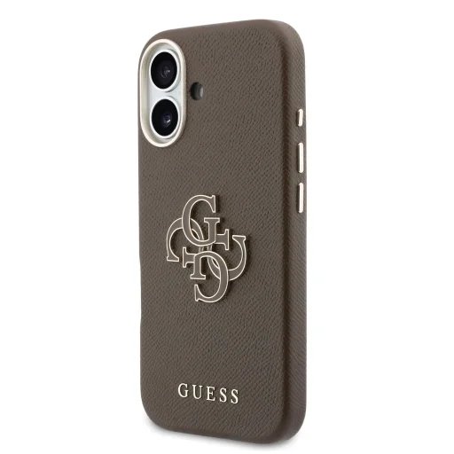 Guess PU Resin Logo kryt iPhone 17 hnedý
