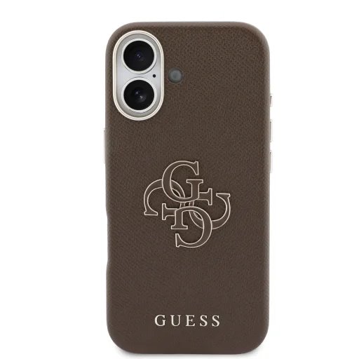 Guess PU Resin Logo kryt iPhone 17 hnedý