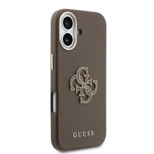 Guess PU Resin Logo kryt iPhone 17 hnedý