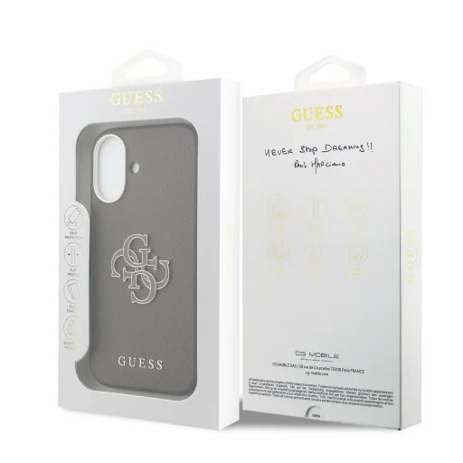 Guess PU Resin Logo kryt iPhone 17 hnedý