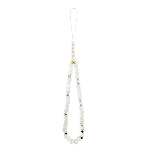 Guess IML Glitter Script Strap MagSafe kryt iPhone 17 biely