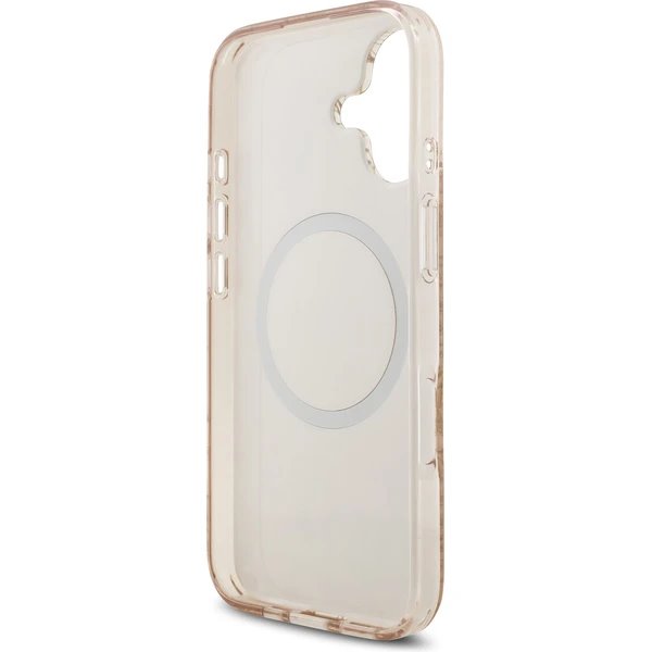 Guess IML Flowers Allover Strap MagSafe kryt iPhone 17 ružový