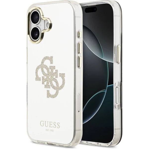 Guess PC/TPU Mirror 4G Glitter Logo MagSafe kryt iPhone 17 zlatý