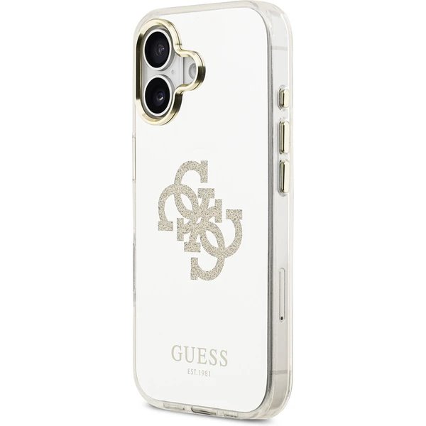 Guess PC/TPU Mirror 4G Glitter Logo MagSafe kryt iPhone 17 zlatý