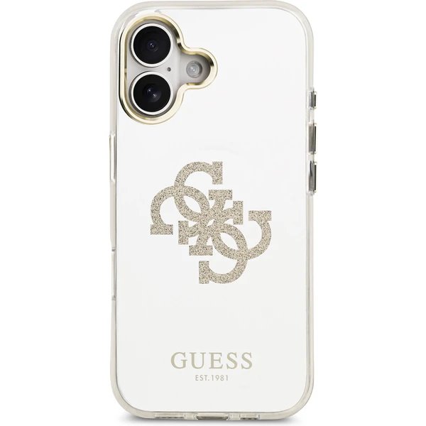 Guess PC/TPU Mirror 4G Glitter Logo MagSafe kryt iPhone 17 zlatý