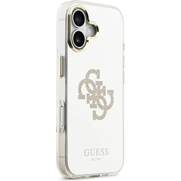 Guess PC/TPU Mirror 4G Glitter Logo MagSafe kryt iPhone 17 zlatý