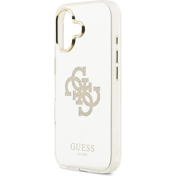 Guess PC/TPU Mirror 4G Glitter Logo MagSafe kryt iPhone 17 zlatý
