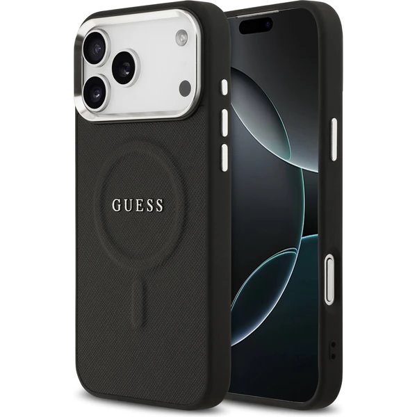 Guess PU Saffiano MagSafe kryt iPhone 17 Pro Max černý