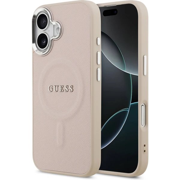 Guess PU Saffiano MagSafe kryt iPhone 17 ružový