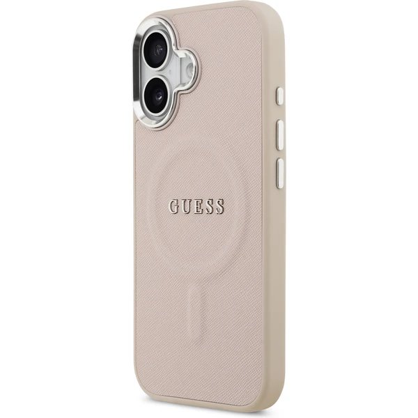 Guess PU Saffiano MagSafe kryt iPhone 17 ružový