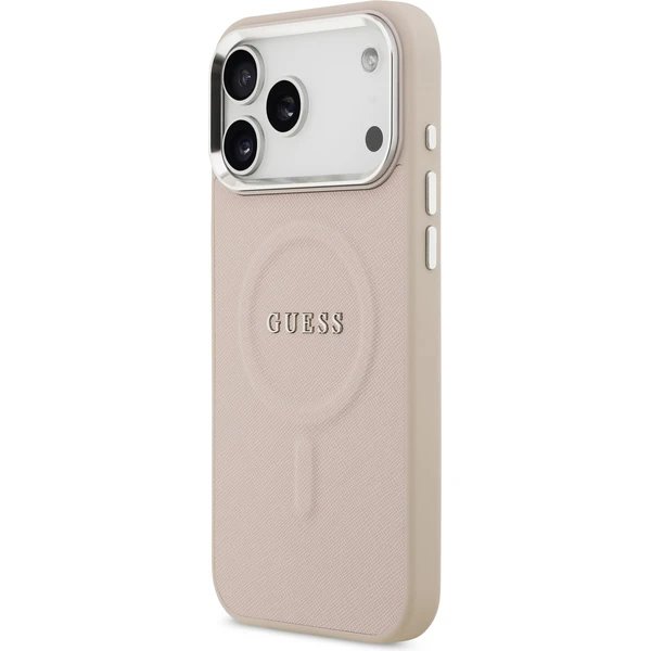 Guess PU Saffiano MagSafe kryt iPhone 17 Pro Max ružový