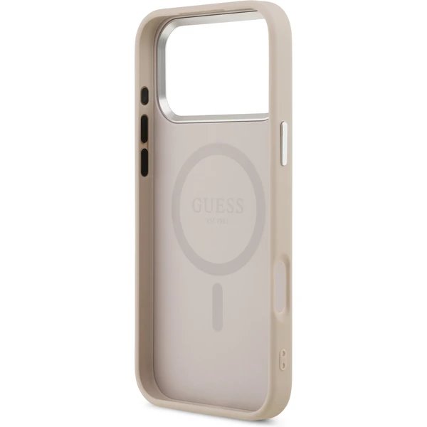 Guess PU Saffiano MagSafe kryt iPhone 17 Pro Max ružový