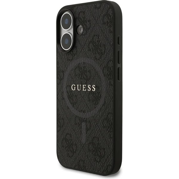 Guess PU Leather 4G Colored Ring MagSafe kryt iPhone 17 černý