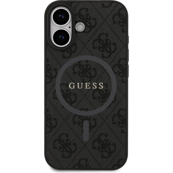 Guess PU Leather 4G Colored Ring MagSafe kryt iPhone 17 černý