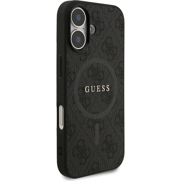 Guess PU Leather 4G Colored Ring MagSafe kryt iPhone 17 černý