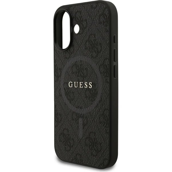 Guess PU Leather 4G Colored Ring MagSafe kryt iPhone 17 černý