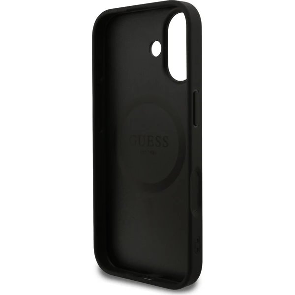 Guess PU Leather 4G Colored Ring MagSafe kryt iPhone 17 černý