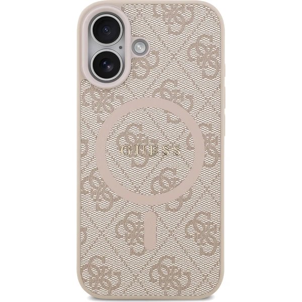 Guess PU Leather 4G Colored Ring MagSafe kryt iPhone 17 růžový
