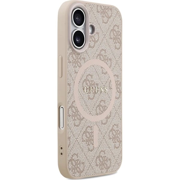 Guess PU Leather 4G Colored Ring MagSafe kryt iPhone 17 růžový