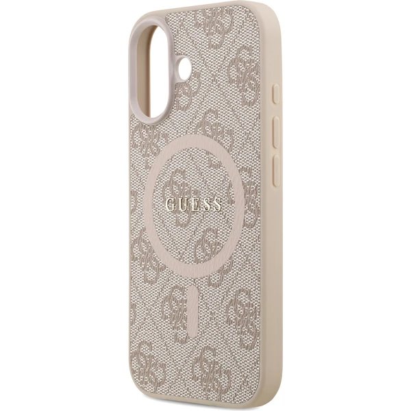 Guess PU Leather 4G Colored Ring MagSafe kryt iPhone 17 růžový