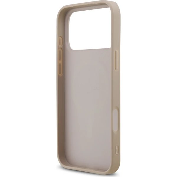 Guess PU Leather 4G Colored Ring MagSafe kryt iPhone 17 Pro růžový