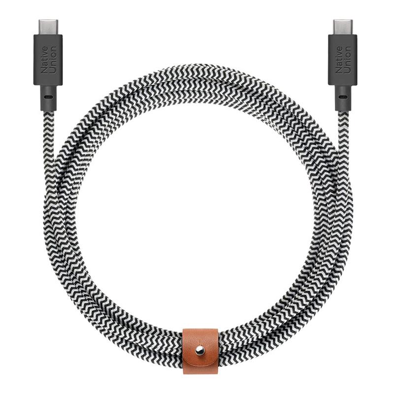 Native Union kábel Belt Cable XL USB-C to USB-C 3m 100W - Zebra