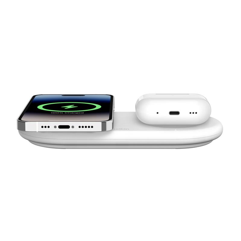 Belkin Boost Charge Pro 2-in-1 Magnetic Wireless Charging Pad with Qi2 15W - White *Rozbalený*