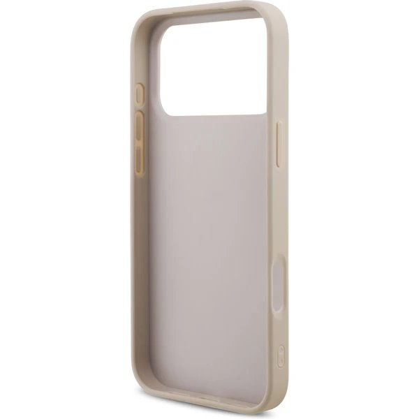 Guess PU 4G Metal Logo Strap kryt iPhone 17 Pro růžový