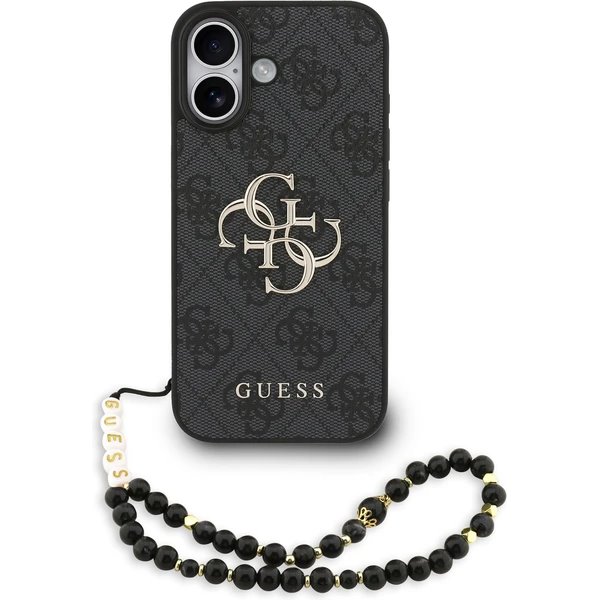 Guess PU 4G Metal Logo Strap kryt iPhone 17 čierny