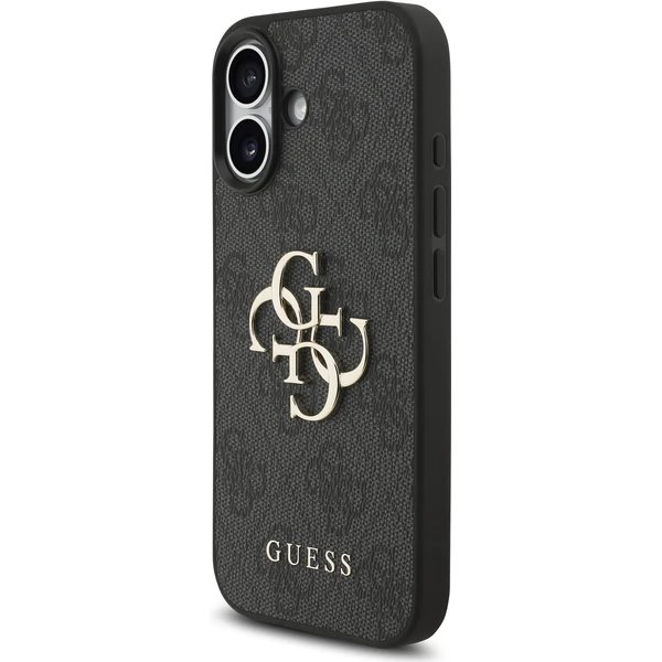 Guess PU 4G Metal Logo Strap kryt iPhone 17 čierny