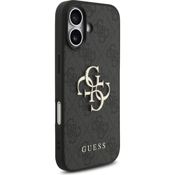 Guess PU 4G Metal Logo Strap kryt iPhone 17 čierny