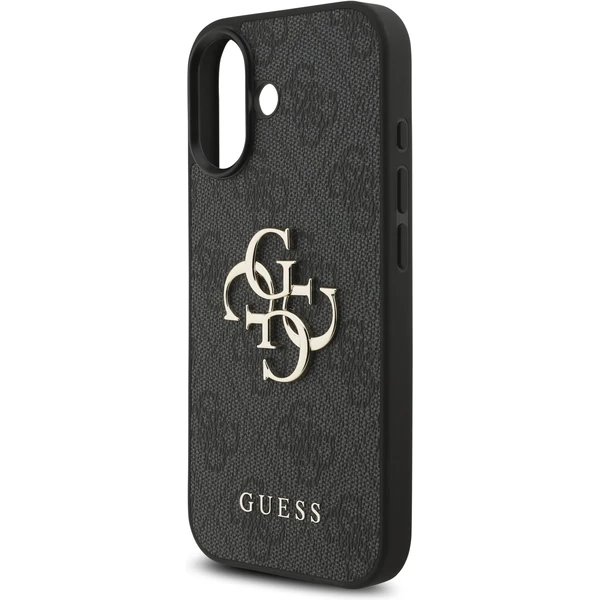Guess PU 4G Metal Logo Strap kryt iPhone 17 čierny