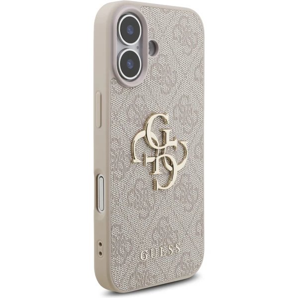Guess PU 4G Metal Logo Strap kryt iPhone 17 ružový