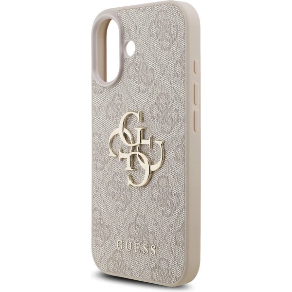Guess PU 4G Metal Logo Strap kryt iPhone 17 ružový