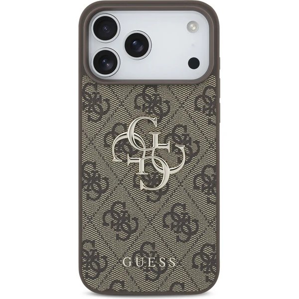 Guess PU 4G Metal Logo kryt iPhone 17 Pro Max hnedý
